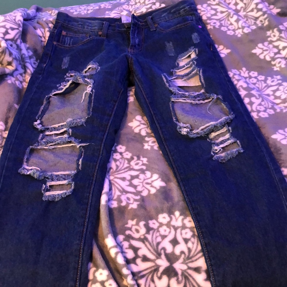 Princess Polly Destroyed ripped jeans size 12 US 8